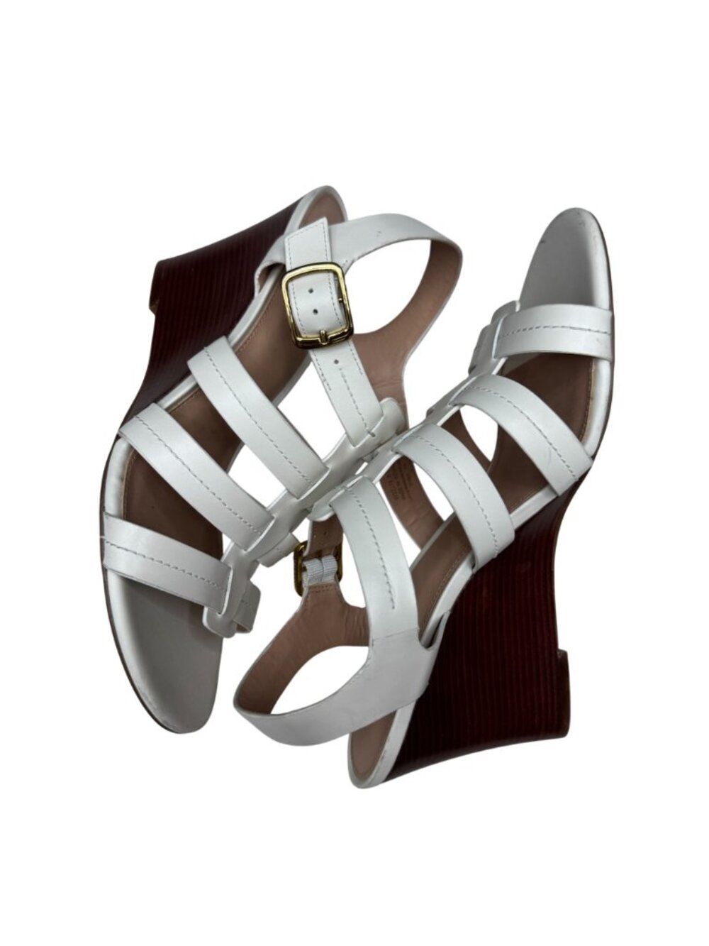 NEW Cole Haan Josie Fisherman Wedge Sandal Women's Cream Leather Strap 8.5B NWOB - Picture 5 of 9